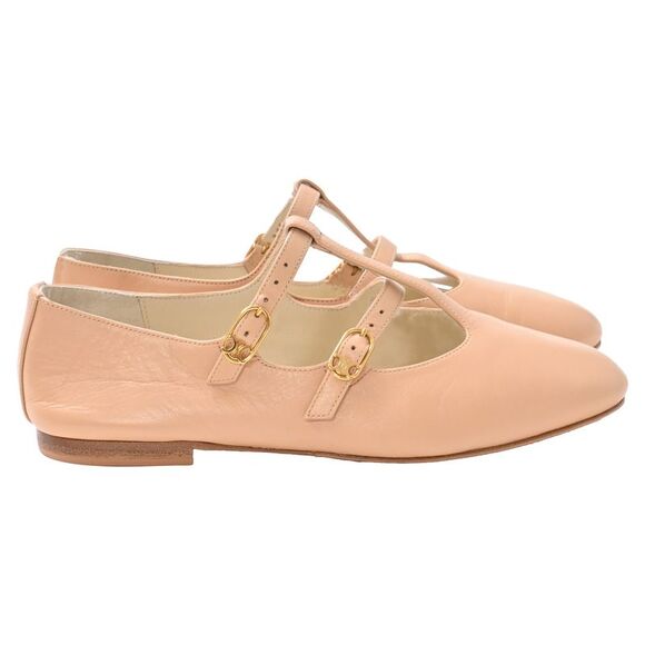 Celine Ballet Flats in Beige Leather